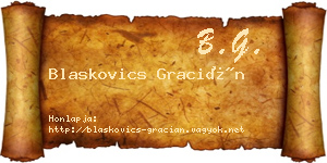 Blaskovics Gracián névjegykártya